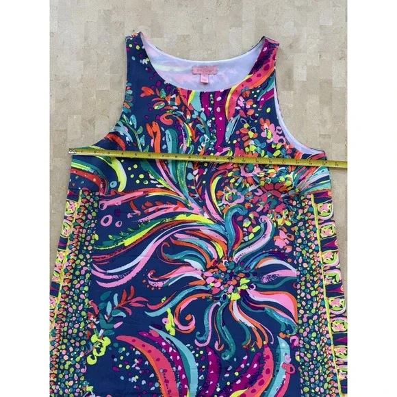 Lilly Pulitzer Jackie Shift Resort 'Beach Loot' Resort Vacation Colorful Silk M - Picture 4 of 8